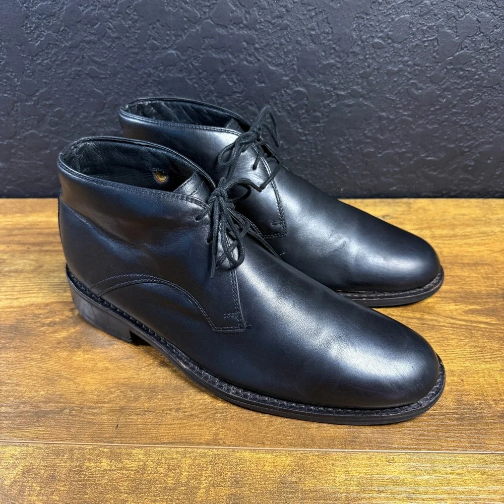 Cole Haan Nike Air C07456 Black Leather Chukka Boots Mens 8.5W